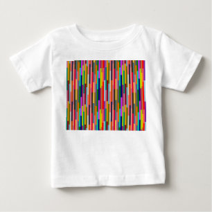 薄いカラフルストライプ ベビーTシャツ