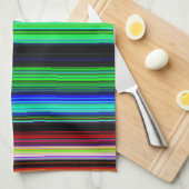 薄いカラフルストライプ- 1 キッチンタオル (四つ折り)