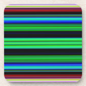 薄いカラフルストライプ- 1 コースター (正面)