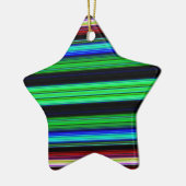 薄いカラフルストライプ- 1 セラミックオーナメント (左)