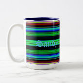 薄いカラフルストライプ- 1 ツートーンマグカップ (左)