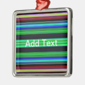 薄いカラフルストライプ- 1 メタルオーナメント (左)