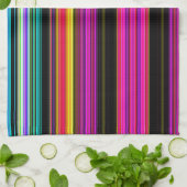 薄いカラフルストライプ- 2 キッチンタオル (折り畳み)