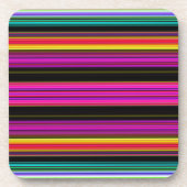 薄いカラフルストライプ- 2 コースター (正面)