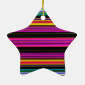 薄いカラフルストライプ- 2 セラミックオーナメント (裏面)