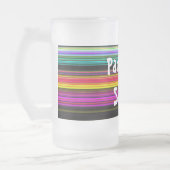 薄いカラフルストライプ- 2 フロストグラスビールジョッキ (左)