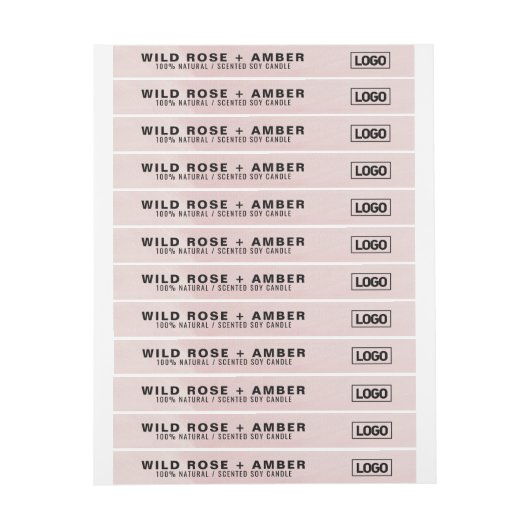 薄いキャンドルロゴラベル改ざん防止シールピンク ラップアラウンドラベル (シート)