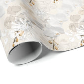 薄いクリームの上の白いラン  ラッピングペーパー (ロールコーナー)