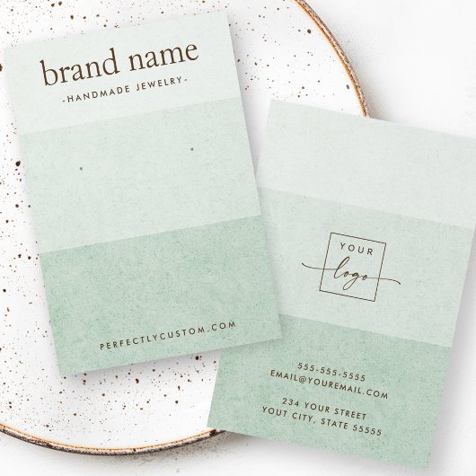 薄いグラデーション緑のテクスチャイヤリング表示カード