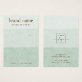 薄いグラデーション緑のテクスチャイヤリング表示カード (正面&裏面)