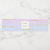 薄いグラデーション金ゴールド線を持つピンクブルー結婚- ペットボトルラベル (シングルラベル)