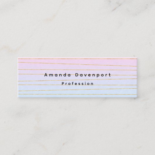 薄いグラデーション金ゴールド線 スキニー名刺 (正面)