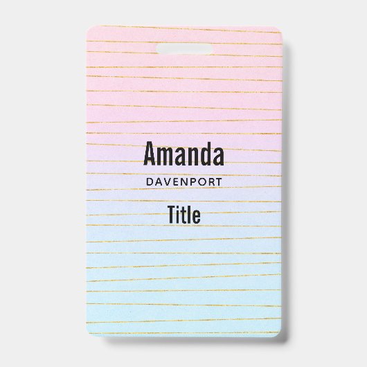 薄いグラデーション金ゴールド線 バッジ (正面)