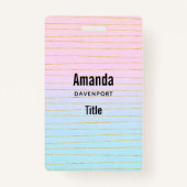 薄いグラデーション金ゴールド線 バッジ (正面)