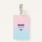 薄いグラデーション金ゴールド線 バッジ (裏面クリップ)