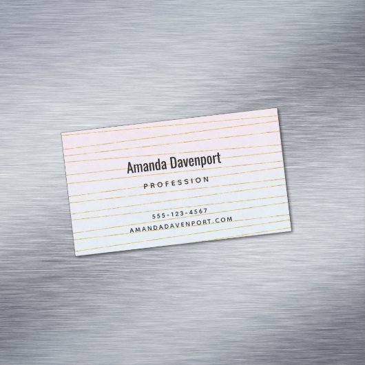 薄いグラデーション金ゴールド線 マグネット名刺 (インサイチュ)