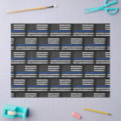 薄いグランジ青い線の警察官の退職 薄葉紙 (クラフト)