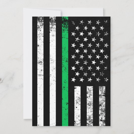 薄いグリーンラインアメリカ国旗のパーティー|イベント招待状 招待状 (裏面)