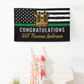 薄いグリーンラインカスタム軍軍隊退職 横断幕 (インサイチュ)