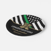 薄いグリーンライン旗陸軍軍隊卒業 ペーパープレート (アングル)