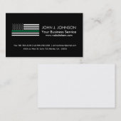 薄いグリーン・ライン米国旗 名刺 (正面/裏面)