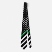 薄いグリーン・ライン軍の米国旗のモノグラム ネクタイ (正面)
