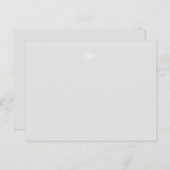 薄いグレーと白の注モノグラムの記 ポストカード (正面/裏面)