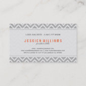 薄いグレーのシェブロンのパタフェイクーンのリネンのテクスチャ 名刺 (裏面)