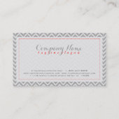 薄いグレーのシェブロンパターンリネンのテクスチャ3a 名刺 (裏面)