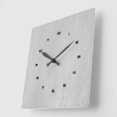 薄いグレーのヴィンテージレザーテフェイククスチャ スクエア壁時計 (傾斜)
