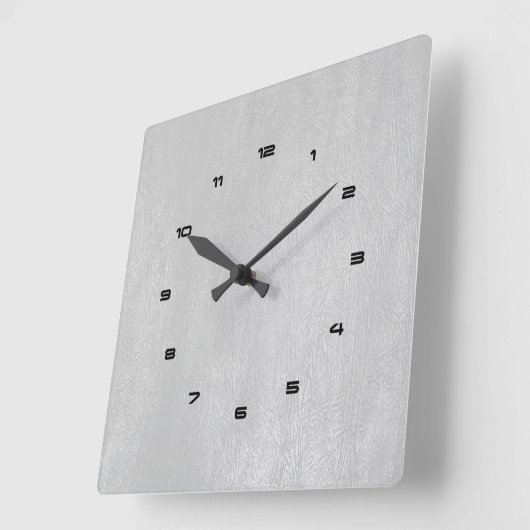薄いグレーのヴィンテージレザーテフェイククスチャ スクエア壁時計 (傾斜)