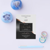 薄いグレーブラックの波状バラ金ゴールドデコールとロゴ チラシ (シングル)