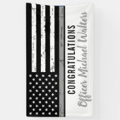 薄いグレー線の修正オフィサー卒業 横断幕 (縦)