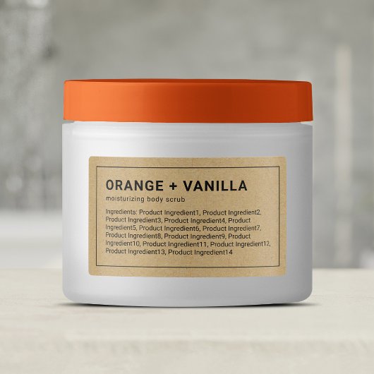 薄いグレー縁どのクラフト成分製品ラベル ラベル