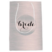 薄いシルバーグレーのブラッシュアルミニウム ミディアムペーパーバッグ (正面)