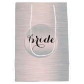 薄いシルバーグレーのブラッシュアルミニウム ミディアムペーパーバッグ (裏面)