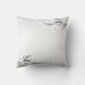 薄いシルバーグレーの上に美しい花 クッション (裏面)