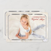 薄いシルバーフレームフォト招待状 招待状 (正面/裏面)