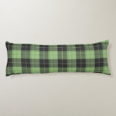 薄いシンプル緑のタータンチェックパターン ボディピロー (裏面)