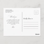 薄いスクリプト 現代 ありがとう 卒業 ポストカード (裏面)