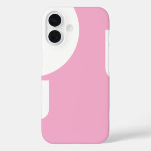 薄いスタイリッシュピンク色に白い形 iPhone 16ケース