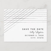 薄いストライプの傾斜の保存日付の郵便はがき 案内ポストカード (正面)