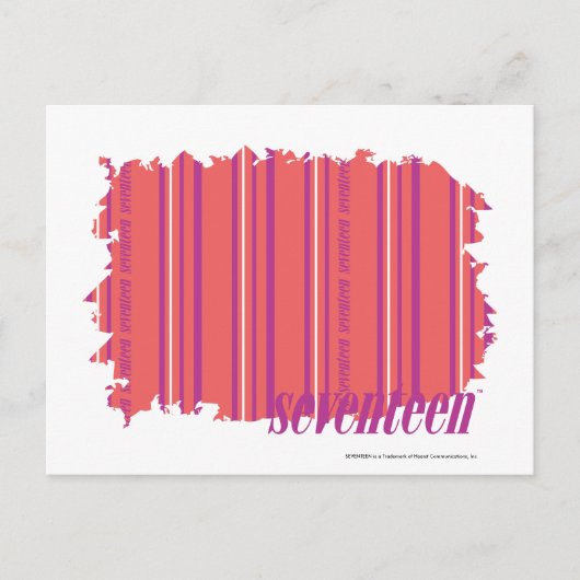 薄いストライプピンク2 ポストカード (正面)