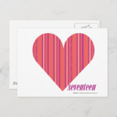 薄いストライプピンク3 ポストカード (正面/裏面)