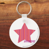 薄いストライプピンク4 キーホルダー (正面)