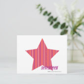 薄いストライプピンク4 ポストカード (スタンド正面)