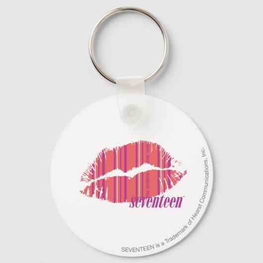 薄いストライプピンク キーホルダー (正面)