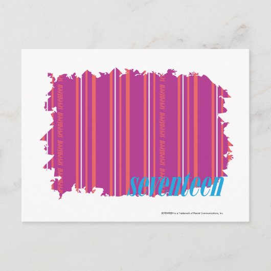 薄いストライプ紫色2 ポストカード (正面)