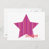 薄いストライプ紫色3 ポストカード (正面/裏面)