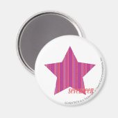 薄いストライプ紫色3 マグネット (正面/裏面)